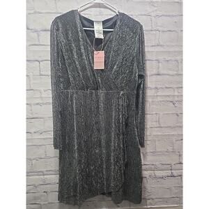 SIERRA‎ Metallic Wrap Dress Knee Length Size MEDIUM
